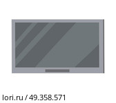 LED TV Big Plasma Screen Isolated on White. Led tv big plasma screen isolated on white. Modern tele in flat style. Crystal home TV set. LCD flat panel display which uses LED backlighting. Thin film transistor liquid crystal display. Vector. Стоковая иллюстрация, агентство Ingram Publishing / Фотобанк Лори