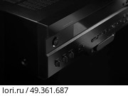 Close up of a stereo receiver/amplifier. Audio&video control center. Стоковое фото, агентство Ingram Publishing / Фотобанк Лори