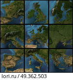 Europe 3d rendering map set. Europe map set. 3d rendering landscape, shadows, transparent water. Earth map courtesy NASA. Europe 3d rendering map set. Стоковое фото, агентство Ingram Publishing / Фотобанк Лори