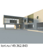 Modern building isolated 3d rendering. Modern building isolated. Building design and 3d model my own. Стоковое фото, агентство Ingram Publishing / Фотобанк Лори