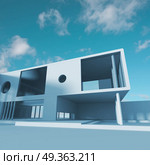 Modern building structure 3d rendering. Modern building structure. Building design and 3d rendering model my own. Modern building structure 3d rendering. Стоковое фото, агентство Ingram Publishing / Фотобанк Лори