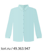 Checkered Grey Shirt Flat Style Vector Illustration. Checkered grey shirt with long sleeve icon. Man s everyday clothing, classic country style vector illustration isolated on white background. For clothing store ad, wear concept, app button, web design. Стоковая иллюстрация, агентство Ingram Publishing / Фотобанк Лори