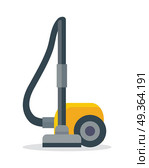 Vacuum Cleaner Icon Isolated on White. Vacuum cleaner icon isolated on white. Electrical vacuum cleaner hoover. Equipment for house cleaning tool device. Domestic cleaning machine symbol sign in flat style. Vacuum sweeper. Vector. Стоковая иллюстрация, агентство Ingram Publishing / Фотобанк Лори