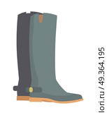 Winter Boots Isolated on White. Grey Rubber Shoes. Winter boots isolated on white. Grey rubber boots. Leather winter shoes without high heels. Women rain Boots in flat style design. Two leather boots vector illustration. Footwear sign symbol icon. Стоковая иллюстрация, агентство Ingram Publishing / Фотобанк Лори