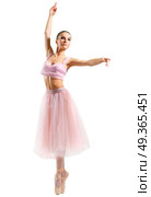 Young ballerina isolated on white. Young ballerina isolated. Стоковое фото, агентство Ingram Publishing / Фотобанк Лори