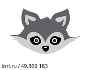 Wolf Animal Carnival Mask. Wild Gray Forest Dog.. Wolf animal carnival mask vector illustration in flat style. Wild forest dog face. Funny childish masquerade mask isolated on white. New Year masque for festivals, holiday dress code for kids. Стоковая иллюстрация, агентство Ingram Publishing / Фотобанк Лори
