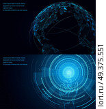 Networking symbol of international global communication vector poster with icons and text information. World map concept with wireless connecting technology communities. Using digital devices.. Symbols of International Communication Poster. Стоковая иллюстрация, агентство Ingram Publishing / Фотобанк Лори