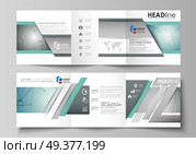 Set of business templates for tri fold square design brochures. Leaflet cover, abstract flat layout, easy editable vector. Geometric background, connected line and dots. Molecular structure. Scientific, medical, technology concept.. Set of business templates for tri fold square design brochures. Leaflet cover, vector layout Geometric background, connected line and dots. Molecular structure. Scientific, medical, technology concept. Стоковая иллюстрация, агентство Ingram Publishing / Фотобанк Лори