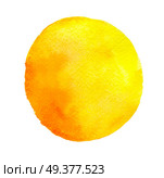Abstract yellow round watercolor blob on a white background for design. Watercolor vector texture. Стоковая иллюстрация, агентство Ingram Publishing / Фотобанк Лори