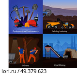 Mining Inductry Flat Design Concept. Стоковая иллюстрация, агентство Ingram Publishing / Фотобанк Лори