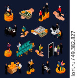 Social security icons set with unemployment benefits symbols isometric vector illustration. Social Security Icons Set. Стоковая иллюстрация, агентство Ingram Publishing / Фотобанк Лори