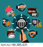 Flat Money Composition. Стоковая иллюстрация, агентство Ingram Publishing / Фотобанк Лори