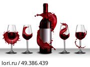 Wine Glasses Splash Set. Стоковая иллюстрация, агентство Ingram Publishing / Фотобанк Лори