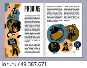 Human fears infographic set with phobias symbols flat vector illustration. Human Fears Infographic Set. Стоковая иллюстрация, агентство Ingram Publishing / Фотобанк Лори