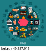 Money Colored And Flat Composition. Стоковая иллюстрация, агентство Ingram Publishing / Фотобанк Лори