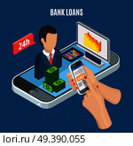 Online Credit Isometric Composition. Стоковая иллюстрация, агентство Ingram Publishing / Фотобанк Лори