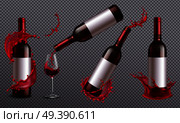 Wine Bottles Splash Set. Стоковая иллюстрация, агентство Ingram Publishing / Фотобанк Лори