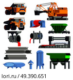 Flat Steel Production Metallurgy Icon Set. Стоковая иллюстрация, агентство Ingram Publishing / Фотобанк Лори