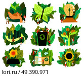 Ecological Restoration Icons Set. Стоковая иллюстрация, агентство Ingram Publishing / Фотобанк Лори