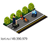Policeman And Dog Going For Robber. Стоковая иллюстрация, агентство Ingram Publishing / Фотобанк Лори