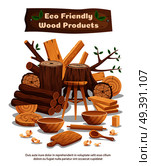 Wood Industry Production Poster. Стоковая иллюстрация, агентство Ingram Publishing / Фотобанк Лори