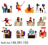 Online Vlogger Icon Set. Стоковая иллюстрация, агентство Ingram Publishing / Фотобанк Лори