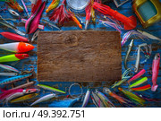 Fishing lures tackle collection for saltwater trolling and spinning angler. Стоковое фото, агентство Ingram Publishing / Фотобанк Лори