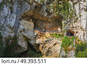 Covadonga Santa Cueva a Catholic sanctuary cave in Asturias near Picos europa mountains. Стоковое фото, агентство Ingram Publishing / Фотобанк Лори
