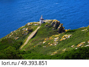 Islas Cies islands lighthouse Faro da Porta in Vigo Spain. Стоковое фото, агентство Ingram Publishing / Фотобанк Лори
