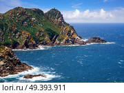 Alto do Principe high view point in Islas Cies islands of Vigo at Spain. Стоковое фото, агентство Ingram Publishing / Фотобанк Лори