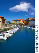 Llanes village port marina in Asturias of Spain. Стоковое фото, агентство Ingram Publishing / Фотобанк Лори