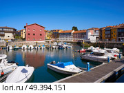 Llanes village port marina in Asturias of Spain. Стоковое фото, агентство Ingram Publishing / Фотобанк Лори