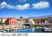 Llanes village port marina in Asturias of Spain. Стоковое фото, агентство Ingram Publishing / Фотобанк Лори