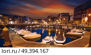 Llanes marina port sunset in Asturias of Spain. Стоковое фото, агентство Ingram Publishing / Фотобанк Лори