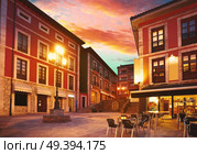 Llanes village sunset in Asturias of Spain. Стоковое фото, агентство Ingram Publishing / Фотобанк Лори