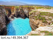 Playa las catedrales Catedrais beach in Ribadeo Galicia of Lugo Spain. Стоковое фото, агентство Ingram Publishing / Фотобанк Лори