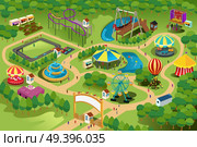 A vector illustration of a map of an amusement park. Стоковая иллюстрация, агентство Ingram Publishing / Фотобанк Лори