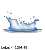 Water splash with flying droplets in different directions after fallen raindrop on white background vector illustration.. Water Splash after Fallen Raindrop on Transparent. Стоковая иллюстрация, агентство Ingram Publishing / Фотобанк Лори