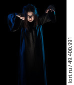 Scary witch isolated on black version. Стоковое фото, агентство Ingram Publishing / Фотобанк Лори