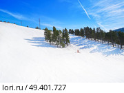 Baqueira Beret in Lerida Catalonia ski spot resort in Aran Valley of Pyrenees Spain. Стоковое фото, агентство Ingram Publishing / Фотобанк Лори