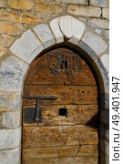 Salardu village church in Lerida Catalonia of Spain Pyrenees in Aran Valley. Стоковое фото, агентство Ingram Publishing / Фотобанк Лори