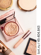 Set of luxury beautiful cosmetics for fashion make up  on white  background. Стоковое фото, агентство Ingram Publishing / Фотобанк Лори