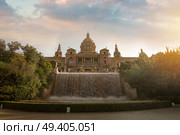 National Museum in Barcelona,Placa De Espanya,Spain. Стоковое фото, агентство Ingram Publishing / Фотобанк Лори