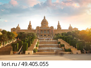National Museum in Barcelona,Placa De Espanya,Spain. Стоковое фото, агентство Ingram Publishing / Фотобанк Лори