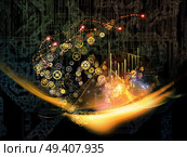 Waves of Technology series. Abstract composition of lights, fractal and technological elements suitable as element in projects related to science, philosophy, metaphysics and modern technology. Стоковое фото, агентство Ingram Publishing / Фотобанк Лори