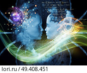 Dreaming Intellect series. Design composed of human face and technological elements as a metaphor on the subject of mind, reason, intelligence and imagination. Стоковое фото, агентство Ingram Publishing / Фотобанк Лори