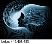Strings of Soul Gears of Mind series. Visually attractive backdrop made of human profiles and fractal lines suitable as element for layouts on Mind, Soul, Reason and mental life. Стоковое фото, агентство Ingram Publishing / Фотобанк Лори
