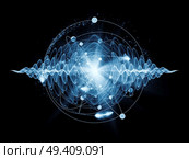 Atomic series. Abstract concept of atom and quantum waves illustrated with fractal elements. Стоковое фото, агентство Ingram Publishing / Фотобанк Лори