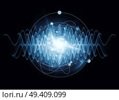 Atomic series. Abstract concept of atom and quantum waves illustrated with fractal elements. Стоковое фото, агентство Ingram Publishing / Фотобанк Лори