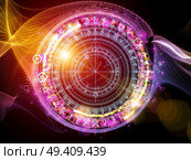Design of fractal elements, sacred symbols and circles on the subject of mysticism, occult, astrology and spirituality. Sacred circles series. Стоковое фото, агентство Ingram Publishing / Фотобанк Лори